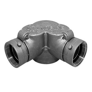 4 in. FNPT x 2-1/2 in. NST Swivel x 2-1/2 in. NST Swivel Polished Chrome Siamese FDC Double Clapper 90 Pattern