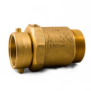 NST: 2-1/2" Swivel x 3" MNPT (Rough Brass) Check Snoot for Multiple Inlet Fire Department Connections