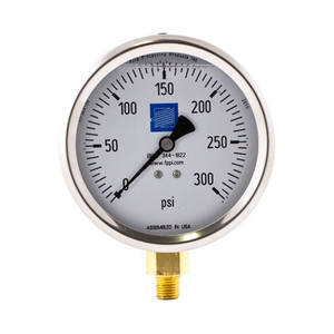 Fire Sprinkler Pressure Gauge -  Liquid Filled -  0-300 PSI