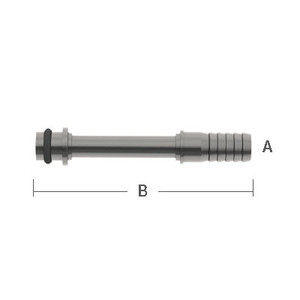 1/4 in. Barb x 1.95 in. OAL, Wunder-Bar Straight Inlet Stainless Steel Beverage Fitting