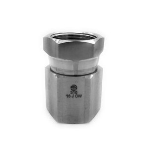 1 in. FNPT x 1 in. Female NPSM Pipe Swivel, 4400 PSI 316 Stainless Steel Adapter