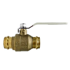 3/4 in. 250 WOG Lead Free Copper 2 Piece Full Port Press Ball Valve