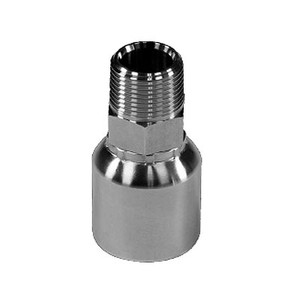 1/4 in. Hose x 3/8 in. MNPT Straight Male NPT Hose - Rigid 316 Stainless Steel Male Crimp Hose Fittings