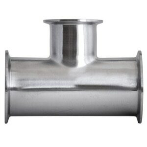 2 in. x 1 in. Clamp Reducing Tee - 7RMP - 304 Stainless Steel Sanitary Fitting (3-A)