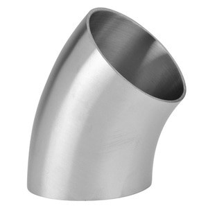 10 in. Tube OD - Weld End x Weld End - 2WK 45 Degree Elbow - Polished 316L Stainless Steel Sanitary Weld Fitting (3-A) (0.109" Wall Thickness)