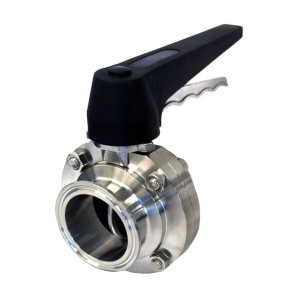 2-1/2 in. Clamp End - Plastic Trigger Handle - EPDM Seat - 304 Stainless Steel Sanitary Clamp End Butterfly Valve