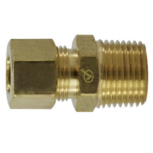 1/2 in. Tube x 3/8 in. MIP - Male Adapter - Lead Free Brass Compression Fitting