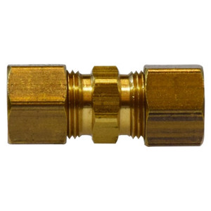 1/8 in. Tube OD - Straight Union - Brass Compression Fitting - SAE# 060101BA