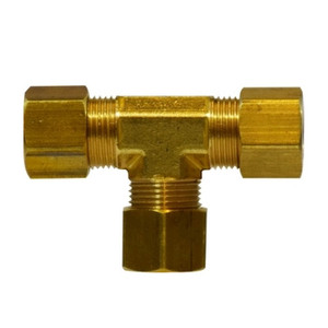 1/2 in. Tube OD - Tee - Brass Barstock Compression Fitting