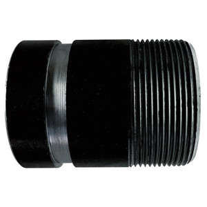 2" x 6" Thread x Groove - Seamless Schedule 80 Carbon Steel Black Grooved Adapter Nipple