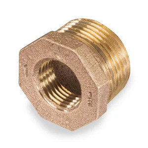 1/2 in. MNPT x 1/8 in. FNPT Threaded - Hex Bushing - 125# Bronze Pipe Fitting - UL Listed
