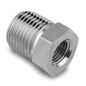 3/8" Male x 1/8" Female NPT Threaded - Reducing Hex Bushing - 316 Stainless Steel High Pressure Instrumentation Pipe Fitting (PSIG=9100)