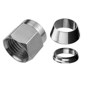 1/8 in. Tube OD - Nut-Ferrule Single Set - 316 Stainless Steel Compression Fitting (1 Nut, 1 FF, 1 BF)