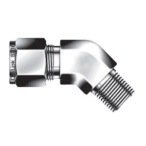 1/4 in. Tube O.D. x 1/4 in. MNPT - 45 Degree Male Elbow - Double Ferrule - 316 Stainless Steel Compression Tube Fitting