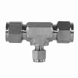 1 in. x 1 in. x 1/4 in. Tube O.D. - Reducing Union Tee - Double Ferrule - 316 Stainless Steel Compression Tube Fitting