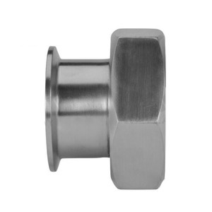 1 in. Tube OD - Clamp x Plain Bevel Seat Adapter w/ Hex Nut (17MP-14) 316L Stainless Steel Sanitary Clamp Fitting