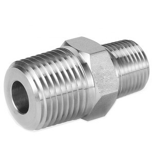 3/4 in. x 1/4 in. Male NPT Threaded - Reducing Hex Nipple - 316 Stainless Steel High Pressure Instrumentation Pipe Fitting (PSIG=7,200)