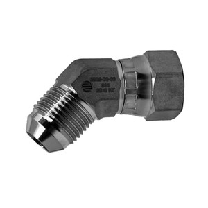 1/4 in. Male JIC Tube x 1/4 in. Female 37 Degree JIC Swivel - 45 Degree Elbow - 316 Stainless Steel Pipe Swivel Adapter