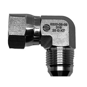 3/4 in. MJIC x 3/4 in. FJIC Swivel Nut - JIC Swivel 90 Degree Elbow - 316 Stainless Steel Adapter