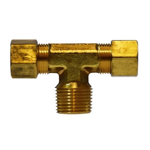 5/16 in. Tube O.D. x 1/8 in. Male NPTF - Male Branch Tee - Brass Compression Fitting - SAE# 060425