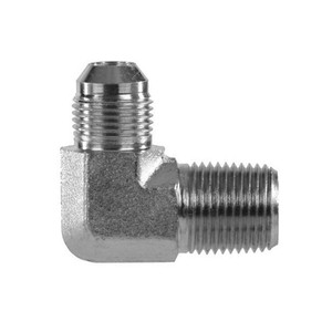 1/4 in. MJIC x 1/8 in. Male NPT - JIC Male 90 Degree Elbow - 316 Stainless Steel Hydraulic JIC 37° Flare Tube Fitting Adapter