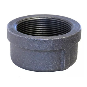 1/2 in. NPT Threaded - Round Cap - DOMESTIC - 150# Black Malleable Iron Pipe Fitting - UL/FM