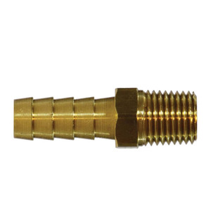 1/16 in. Hose ID x 10/32 in. Male NPTF Thread - 150 PSI Brass Rigid Male Hose Barb Adapter