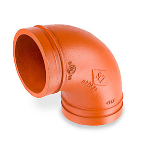 8 in. GRV x GRV Ends - 800 PSI Ductile Iron, Full Flow - 90 Degree Elbow (Standard Radius) High Pressure Grooved Fitting - Oil Patch