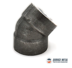 1/2" Socket Weld - 3000# A/SA105N Forged Carbon Steel Socket Weld 45 Degree Elbow -  B16.11