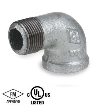 1 in. Galvanized Pipe Fitting 150# Malleable Iron Threaded 90 Degree Street Elbow, UL/FM