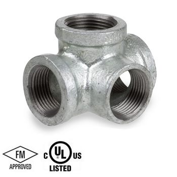 1/2 in. Galvanized Pipe Fitting 150# Malleable Iron Threaded Side Outlet Tee, UL/FM