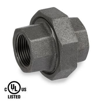 1-1/4 in. Black Pipe Fitting 300# Malleable Iron Threaded Union, UL Listed