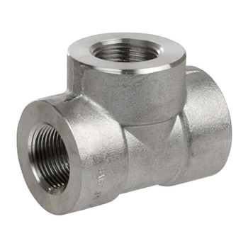 2 in. x 1 in. Threaded NPT Reducing Tee 316/316L 3000LB Stainless Steel Pipe Fitting