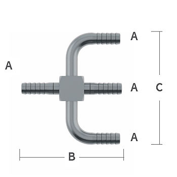 1/4 in. Y-Cross 303/304 Combination Stainless Steel Beverage Fitting