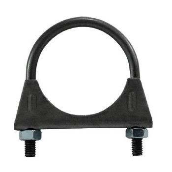 2 in. Saddle Style U-Bolt Muffler Hose Clamps, Carbon Steel Band, Housing and Bridge