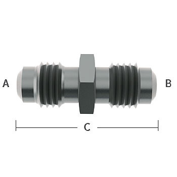5/16 in. x 5/16 in. (Male Flare to Male Flare) Straight Adapter 303 Stainless Steel Beverage Fitting