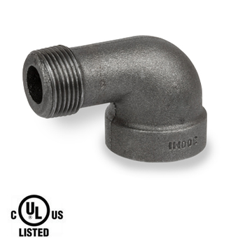 2-1/2 in. Black Pipe Fitting 300# Malleable Iron Threaded 90 Degree Street Elbow, UL Listed