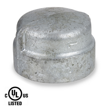 1 in. Galvanized Pipe Fitting 300# Malleable Iron Cap, UL Listed