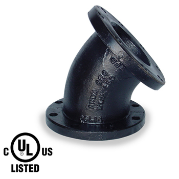 18 in. 125 lb. Cast Iron Flanged Pipe Fitting 45 Degree Elbow