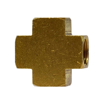 1/8 in. Female Cross, NPTF Threads, Up to 1200 PSI, Brass, Pipe Fitting