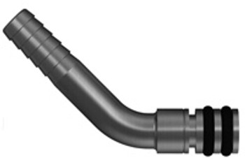 Wunder-Bar 45 Degree Inlet - 3/8 in. (9.96mm) Barb, 2.61 in. (66.3mm) Length, 2.31 in. (58.7mm) Height