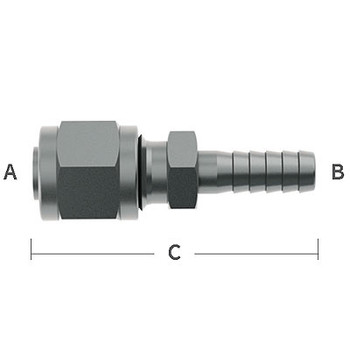 3/8 in. Tube x 3/8 in. Barb, Tube Compression to Hose Barb 303 Stainless Steel Beverage Fitting