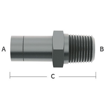 1/4 in. Tube x 3/8 in. NPT, Straight Quick Disconnect Adapter, 303/304 Comb. Stainless Steel Beverage Fitting