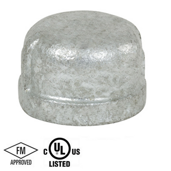 1/4 in. Galvanized Pipe Fitting 150# Malleable Iron Threaded Cap, UL/FM