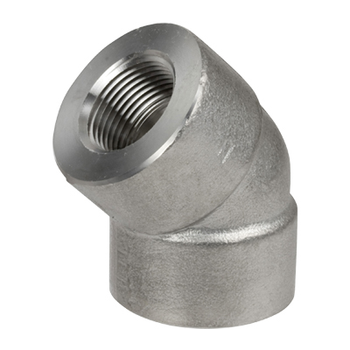 1/8 in. Threaded NPT 45 Degree Elbow 316/316L 3000LB Stainless Steel Forged Pipe Fitting