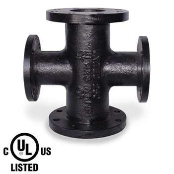 16 in. x 8 in. 125 lb. Cast Iron Pipe Fitting Flanged Reducing Cross