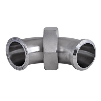 2-1/2 in. 2FMP-14 90 Degree Elbow, Clamp End x Bevel Seat Plain End, (3A) With Hex Nut 304 Stainless Steel Sanitary Fitting