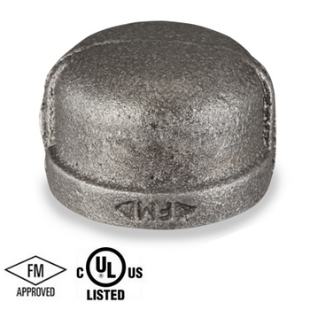 1/4 in. Black Pipe Fitting 150# Malleable Iron Threaded Cap, UL/FM