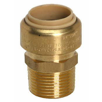 1/2 in. x 1/2 in. Male Adapter (Push x MNPT) QuickBite (TM) Push-to-Connect/Press On Fitting, Lead Free Brass (Disconnect Tool Included)
