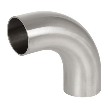 4 in. Polished 90° Weld Elbow with Tangents (L2S) 304 Stainless Steel Sanitary Butt Weld Fitting (3-A) View 2